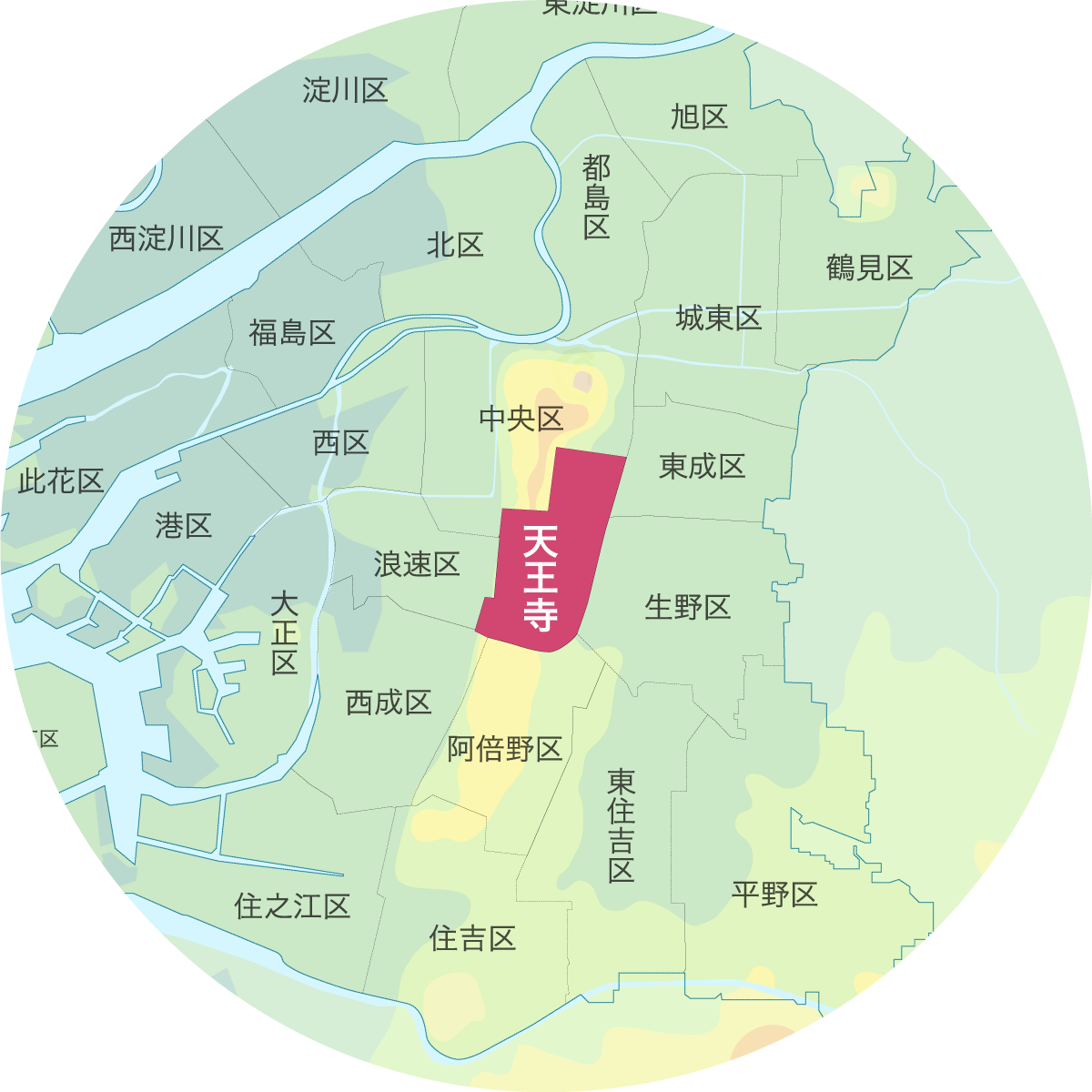 天王寺区の地図